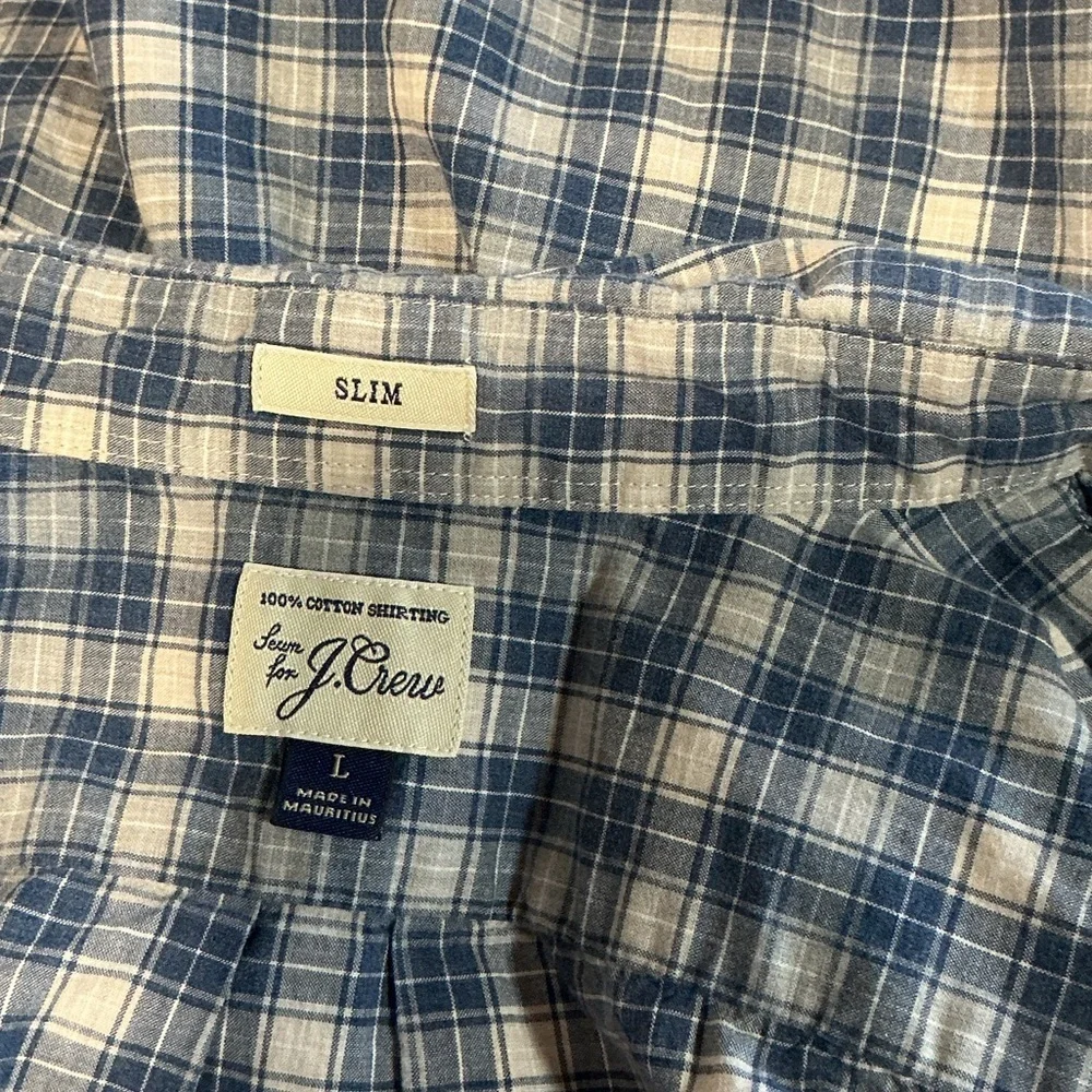 J. Crew Blue and White Checkered Men's Shirt
